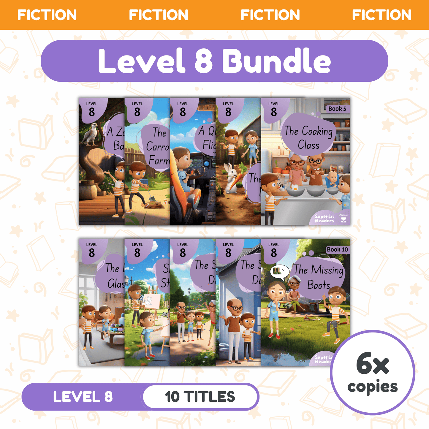 SuperLit Phonics Decodable Readers Fiction Level 8 Six Sets