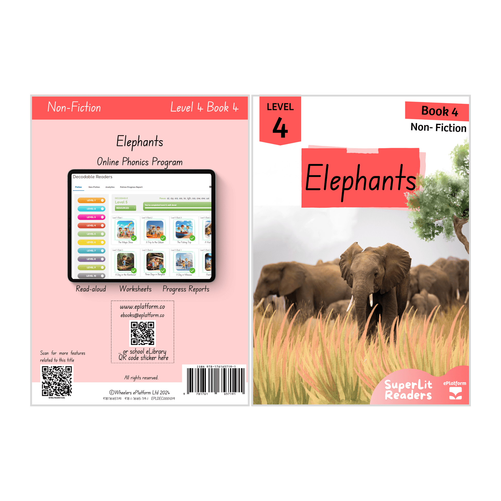 Elephants (Level 4 Book 4 - Non-Fiction Series) - SuperLit Readers by EPlatform Limited