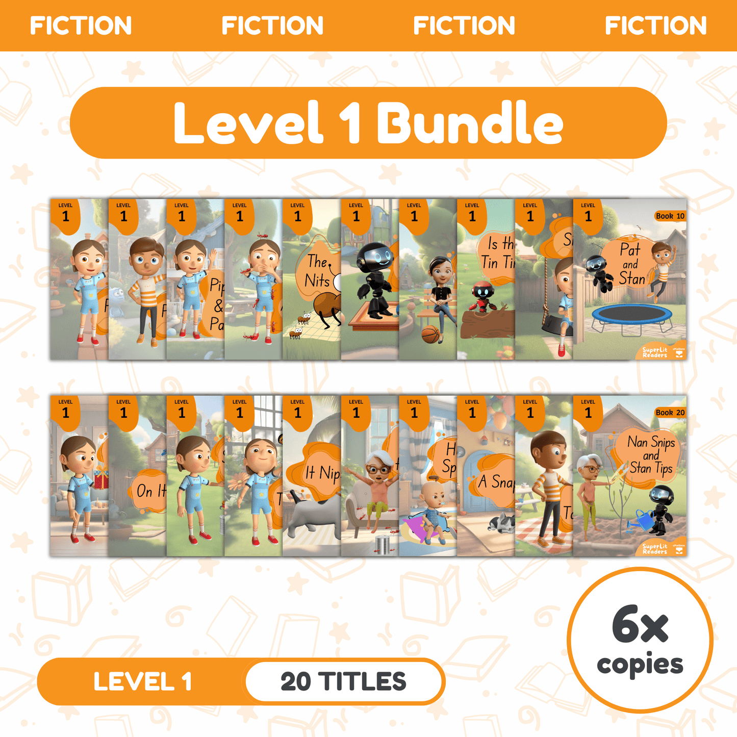 SuperLit Phonics Decodable Readers Fiction Level 1 Six Sets