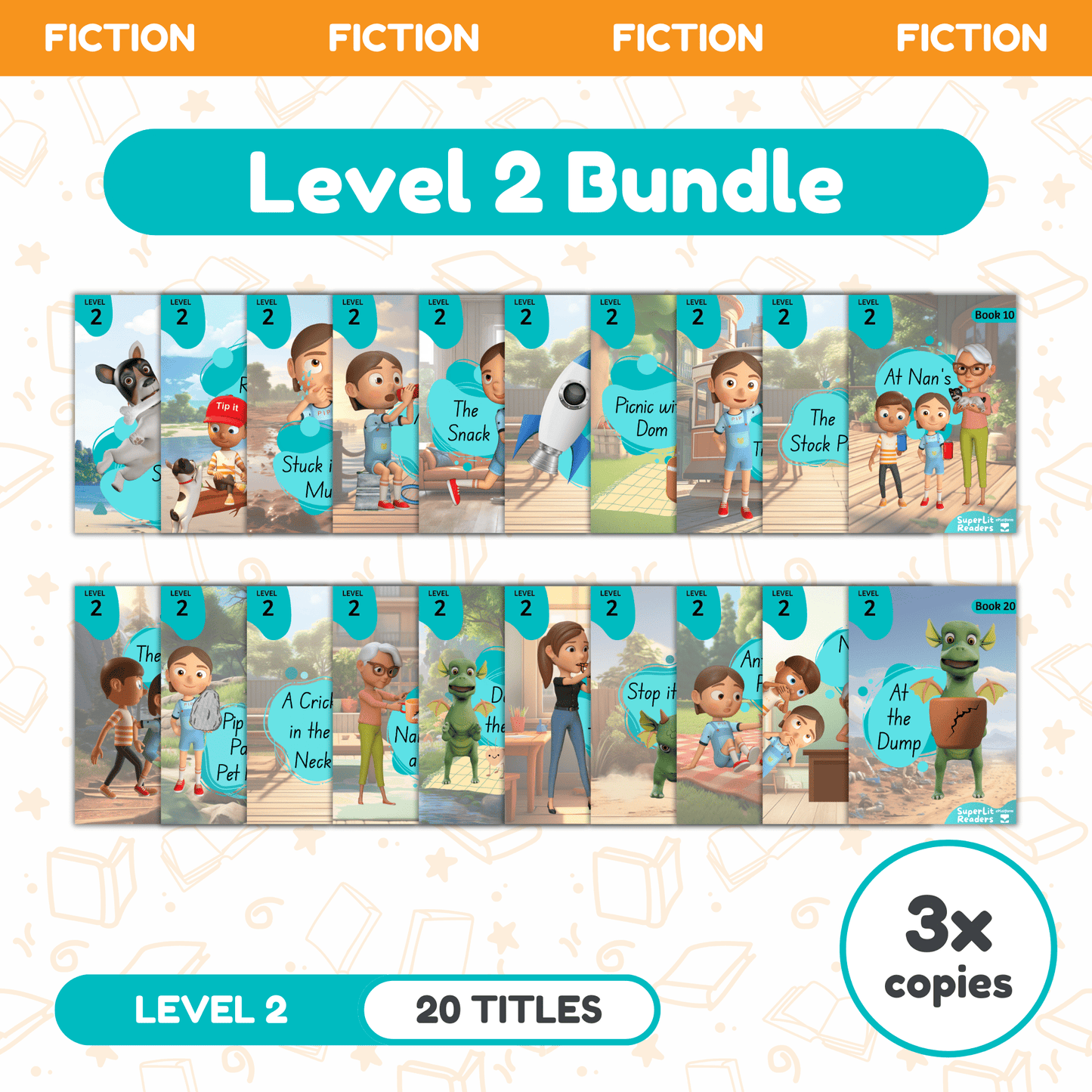 SuperLit Phonics Decodable Readers Fiction Level 2 Three Sets