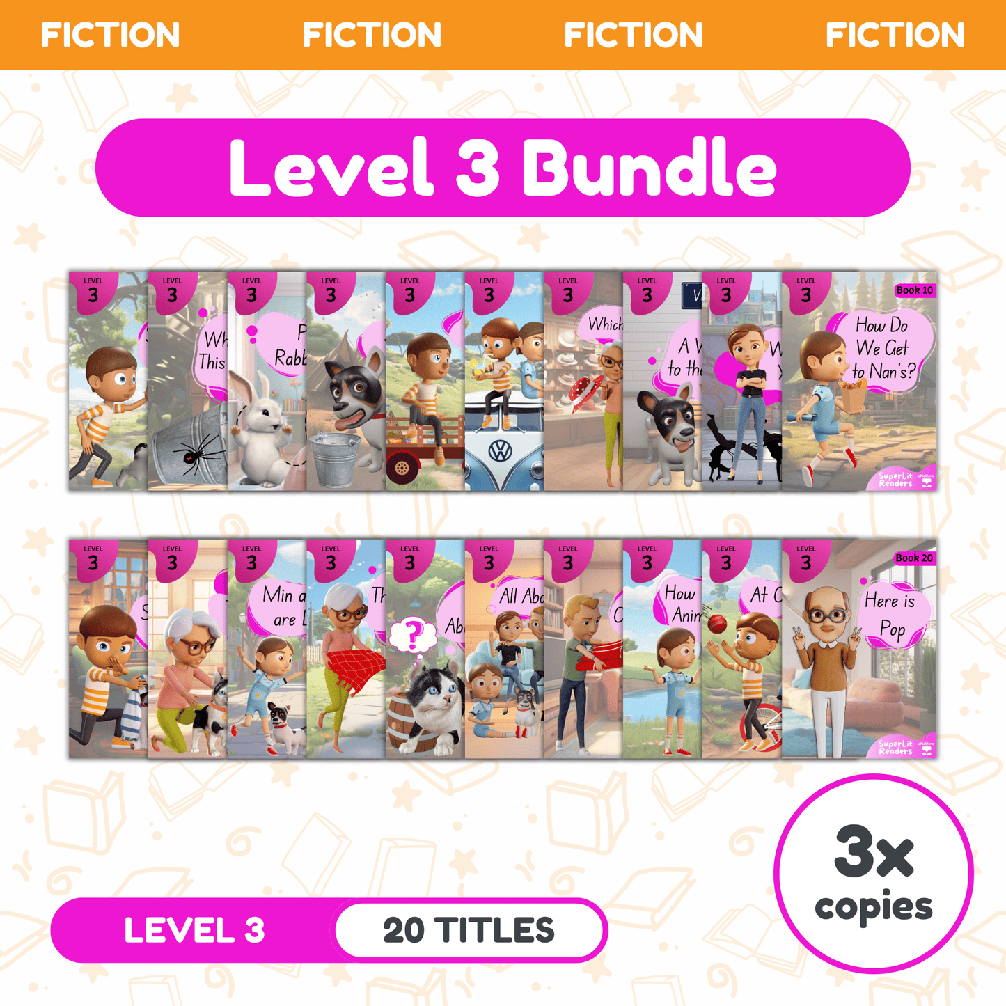 SuperLit Phonics Decodable Readers Fiction Level 2 Three Sets