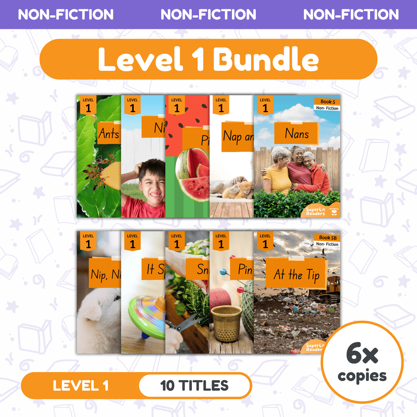 SuperLit Phonics Decodable Readers Non Fiction Level 1 Six Sets