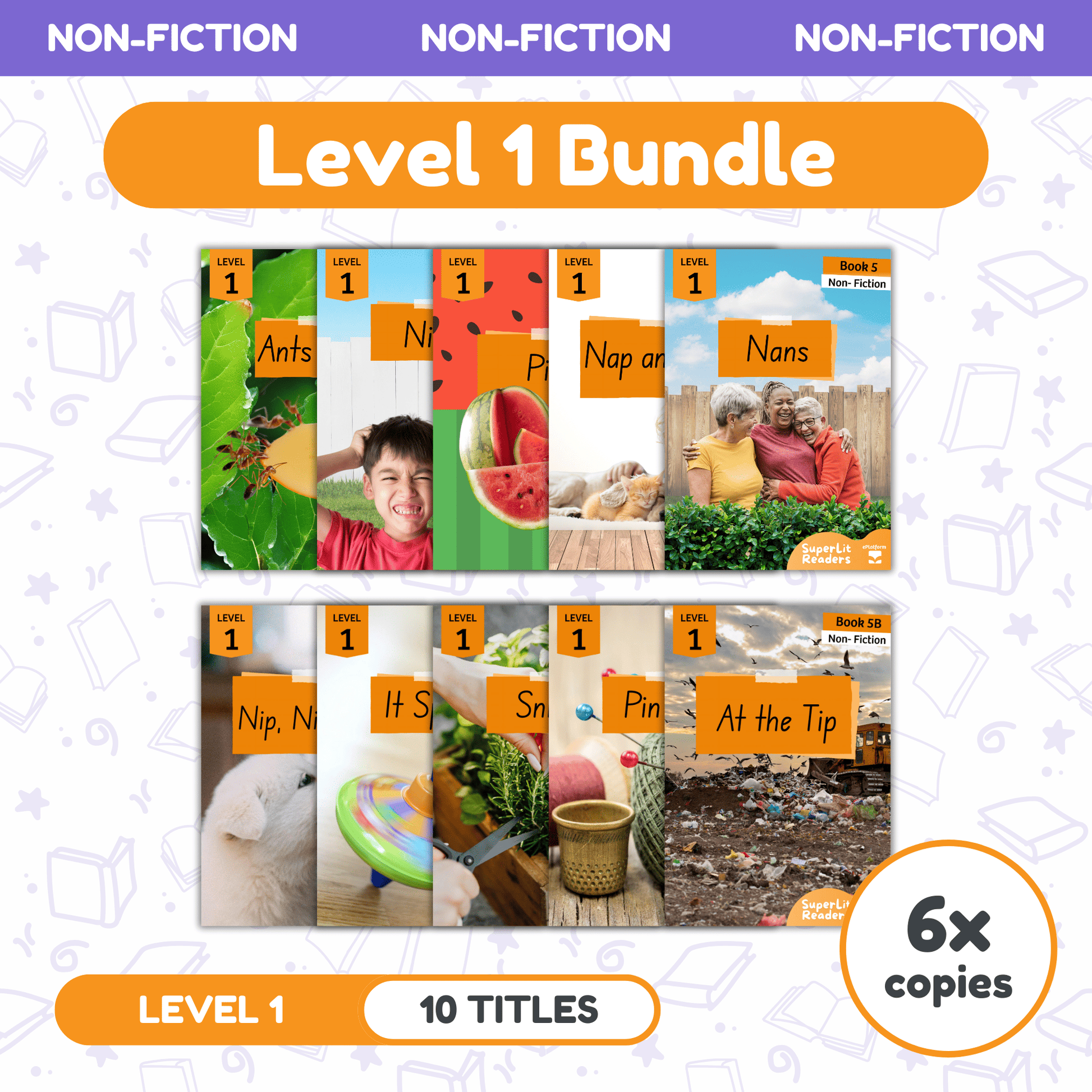 SuperLit Phonics Decodable Readers Non Fiction Level 1 Six Sets
