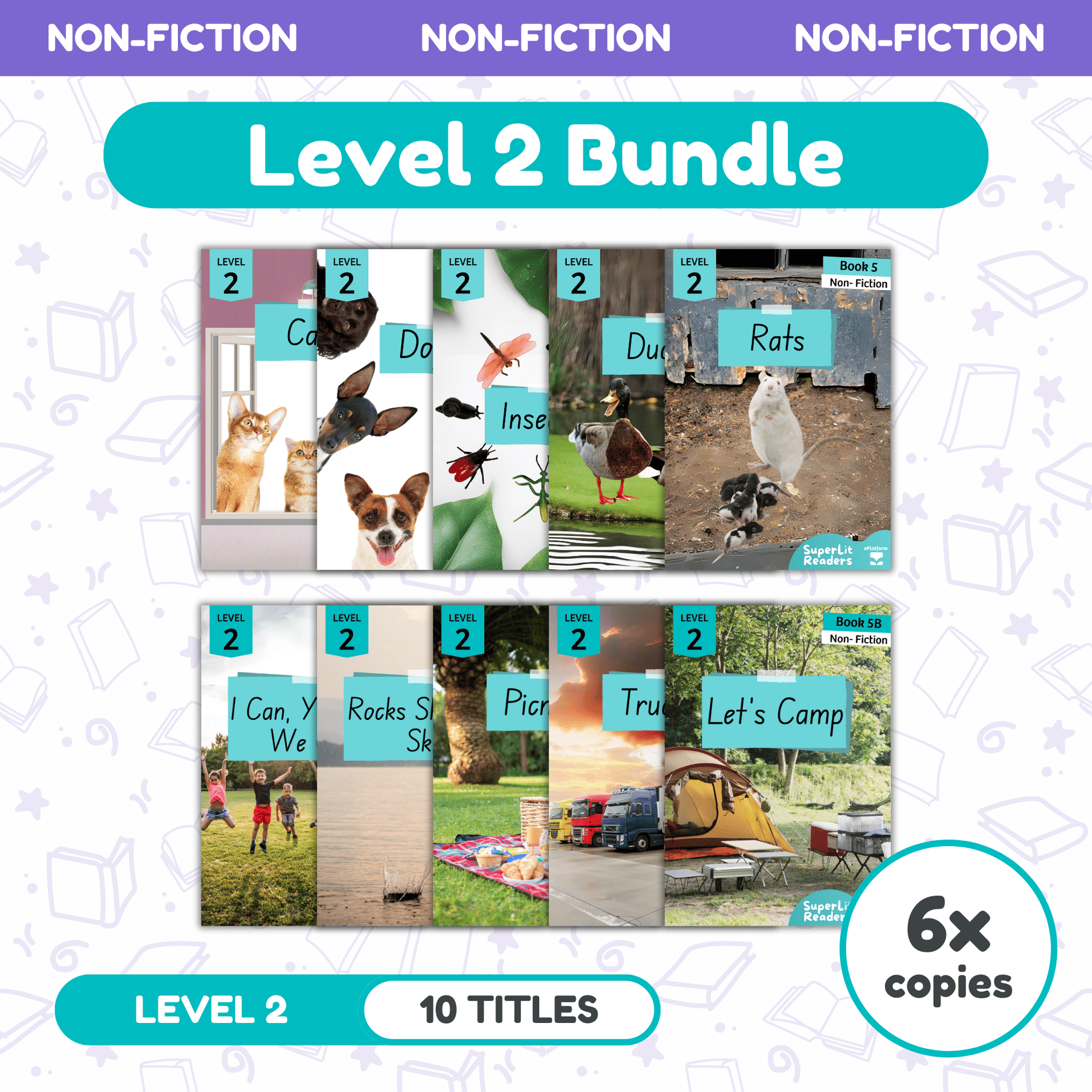 SuperLit Phonics Decodable Readers Non Fiction Level 2 Six Sets