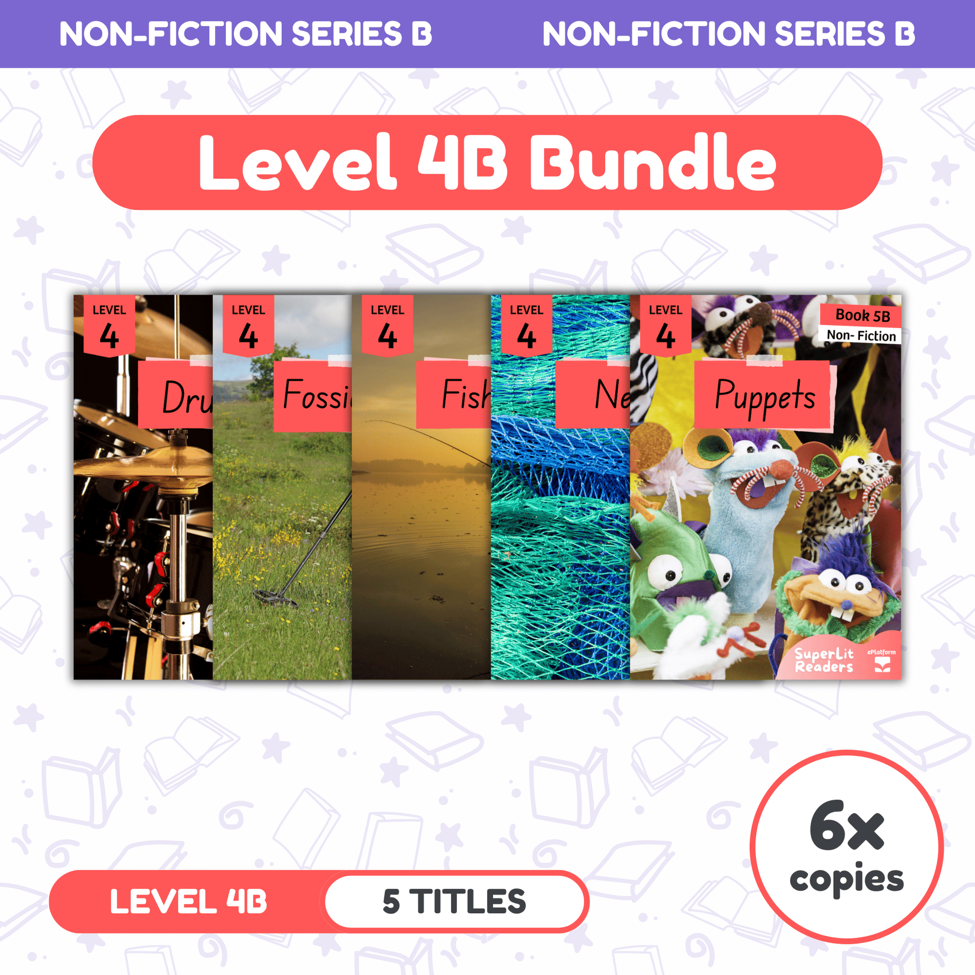 SuperLit Phonics Decodable Readers Non Fiction Level 4B Six Sets