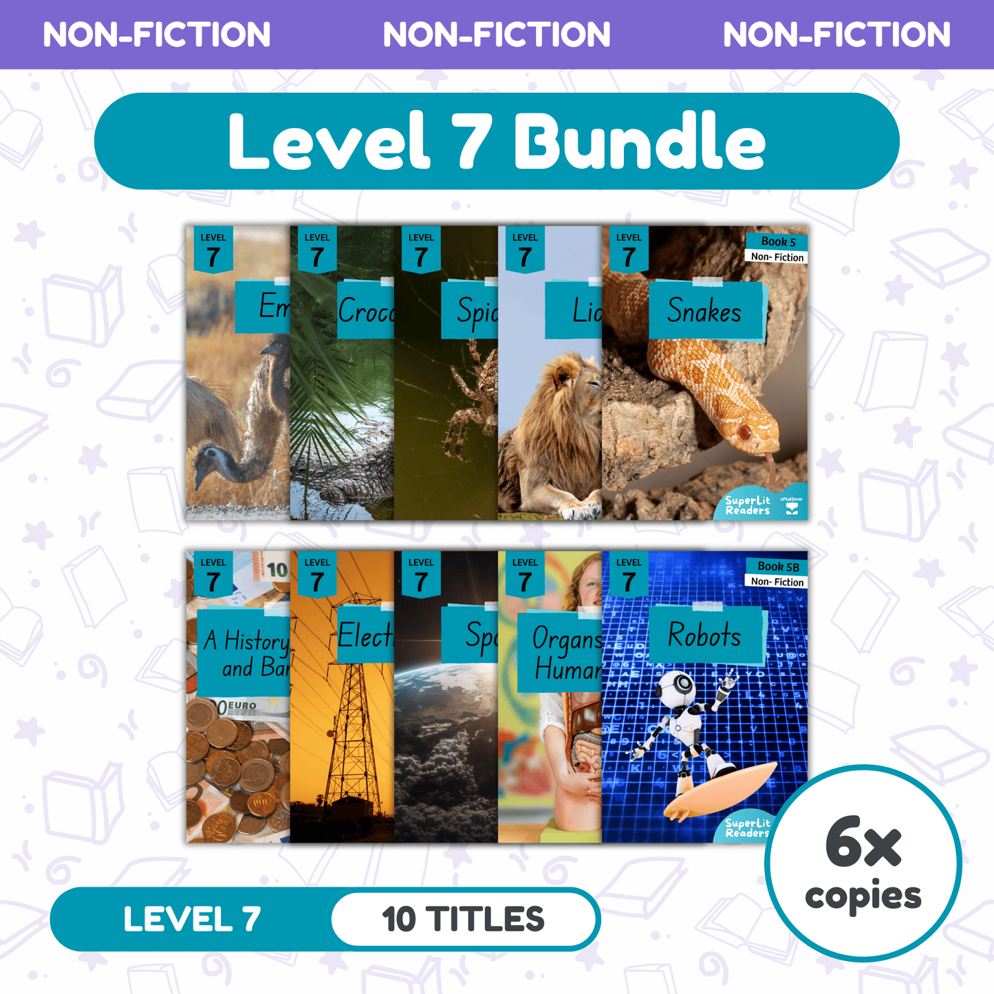 SuperLit Phonics Decodable Readers Non Fiction Level 7 Six Sets