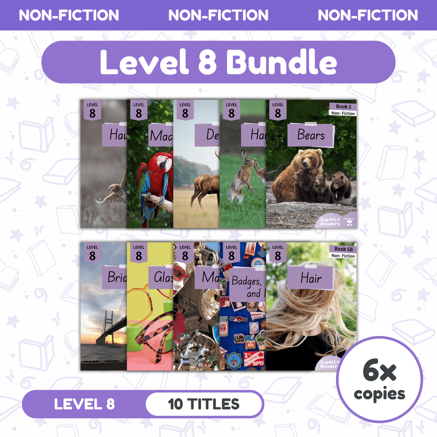 SuperLit Phonics Decodable Readers Non Fiction Level 8 Six Sets