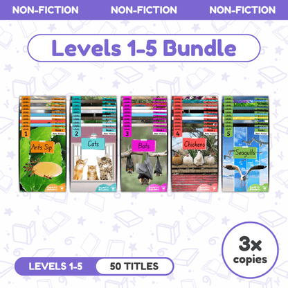 SuperLit Phonics Decodable Readers Non-Fiction Levels 1-5 Three Sets