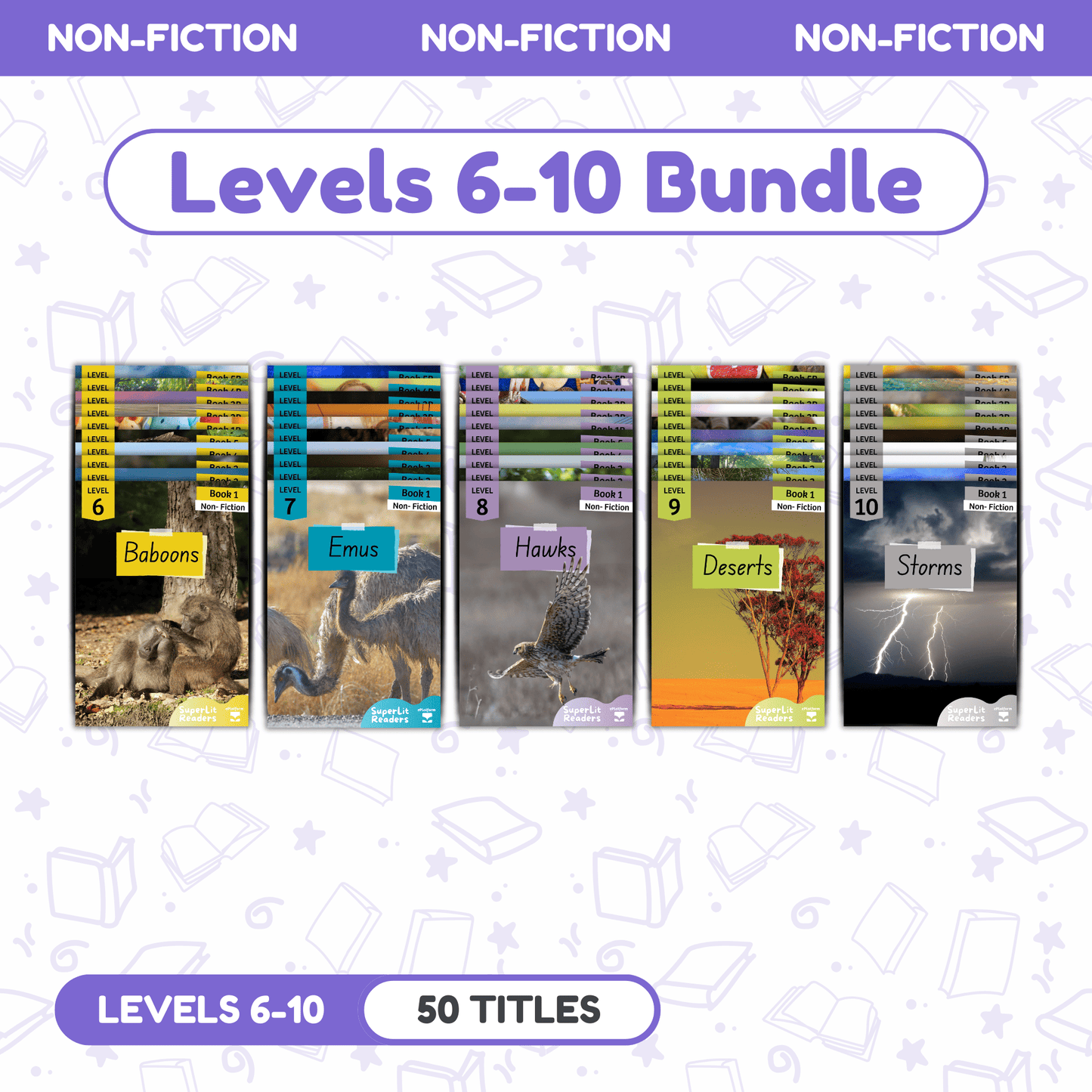 SuperLit Phonics Decodable Readers Non-Fiction Levels 6-10 Single Set