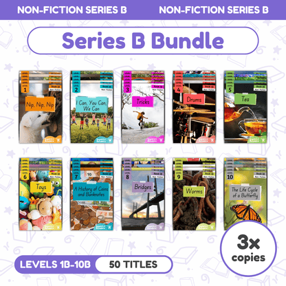 SuperLit Phonics Decodable Readers Non-Fiction Series B All Levels Bundle Three Sets