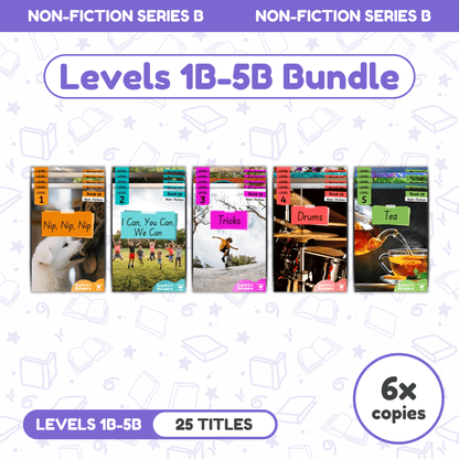 SuperLit Phonics Decodable Readers Non-Fiction Series B Levels 1B-5B Six Sets