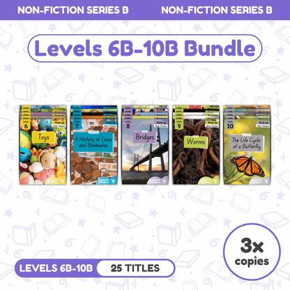 SuperLit Phonics Decodable Readers Non-Fiction Series B Levels 6B-10B Three Sets