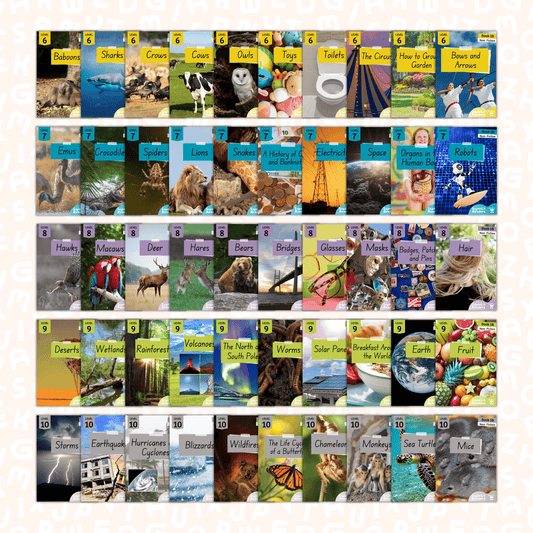 SuperLit Phonics Decodable Readers Non-Fiction Levels 6-10 Book Covers