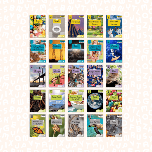 SuperLit Phonics Decodable Readers - Non-Fiction Series B Levels 6-10 Book Covers